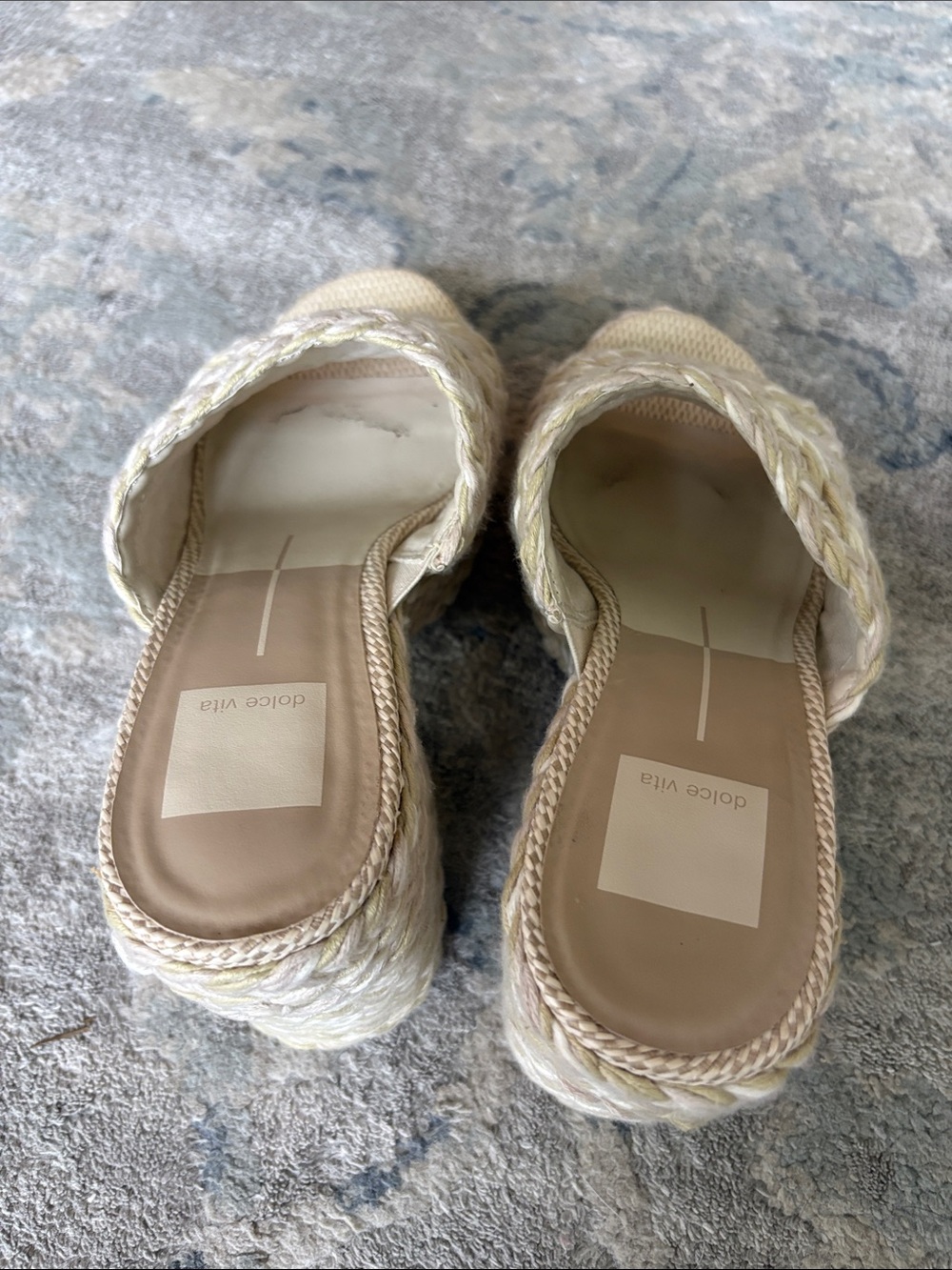 Dolce Vita Braided Ivory-Tan Platform Mule Heels - Picture 4 of 7